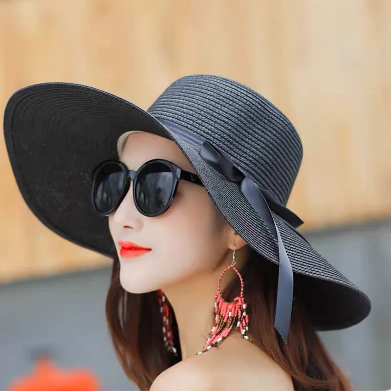 Summer Women Straw Hat Bowknot - Hat Floppy Wide recensie en prijs