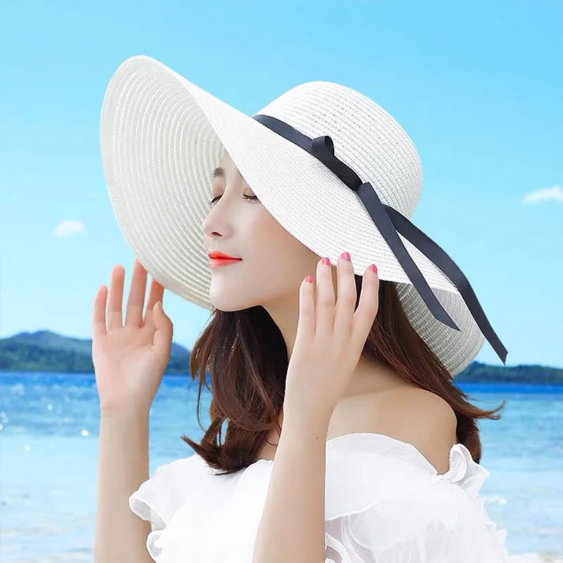 Summer Women Straw Hat Bowknot - Hat Floppy Wide recensie en prijs