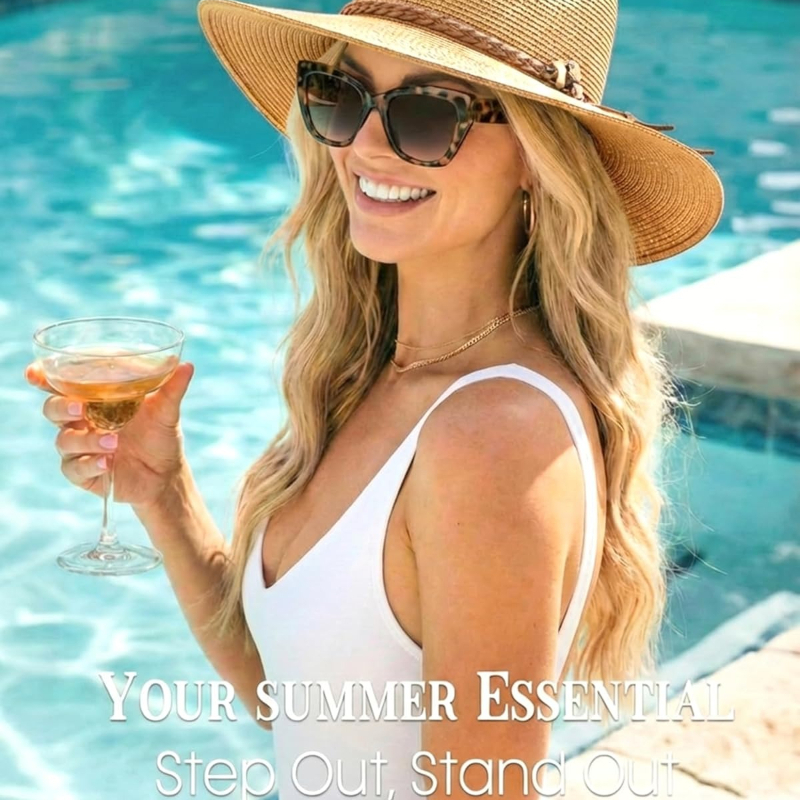 1pc Summer Straw Beach Sun Hat - Hat Floppy Wide recensie en prijs