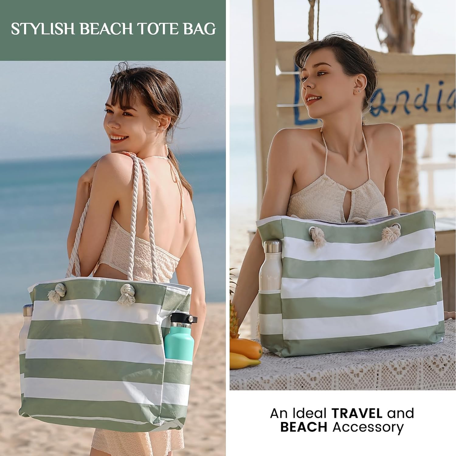 Large Waterproof Beach Tote Ba - Tote Bag Beach recensie en prijs