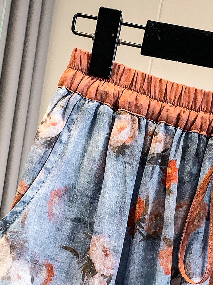 Fashionable Artistic Large Siz - Midi Skirt Floral recensie en prijs