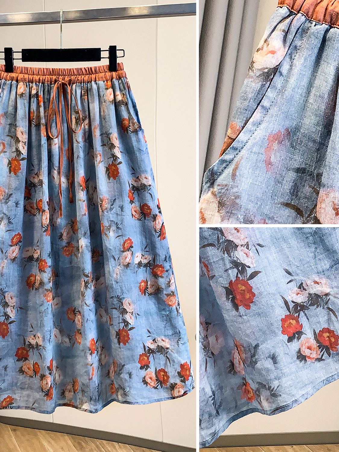 Fashionable Artistic Large Siz - Midi Skirt Floral recensie en prijs