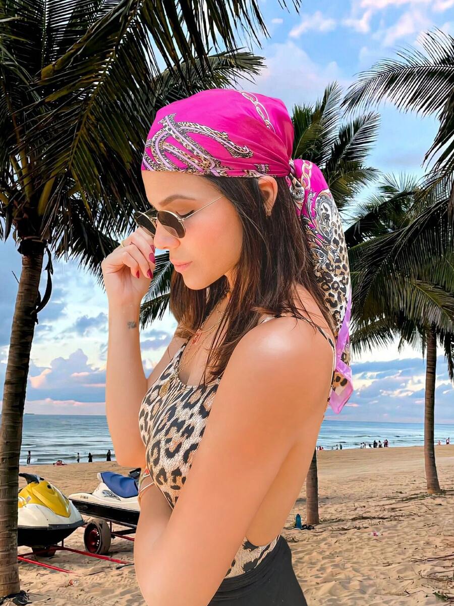 1pc Leopard Print Chain & Flor - Headband Summer Knit recensie en prijs