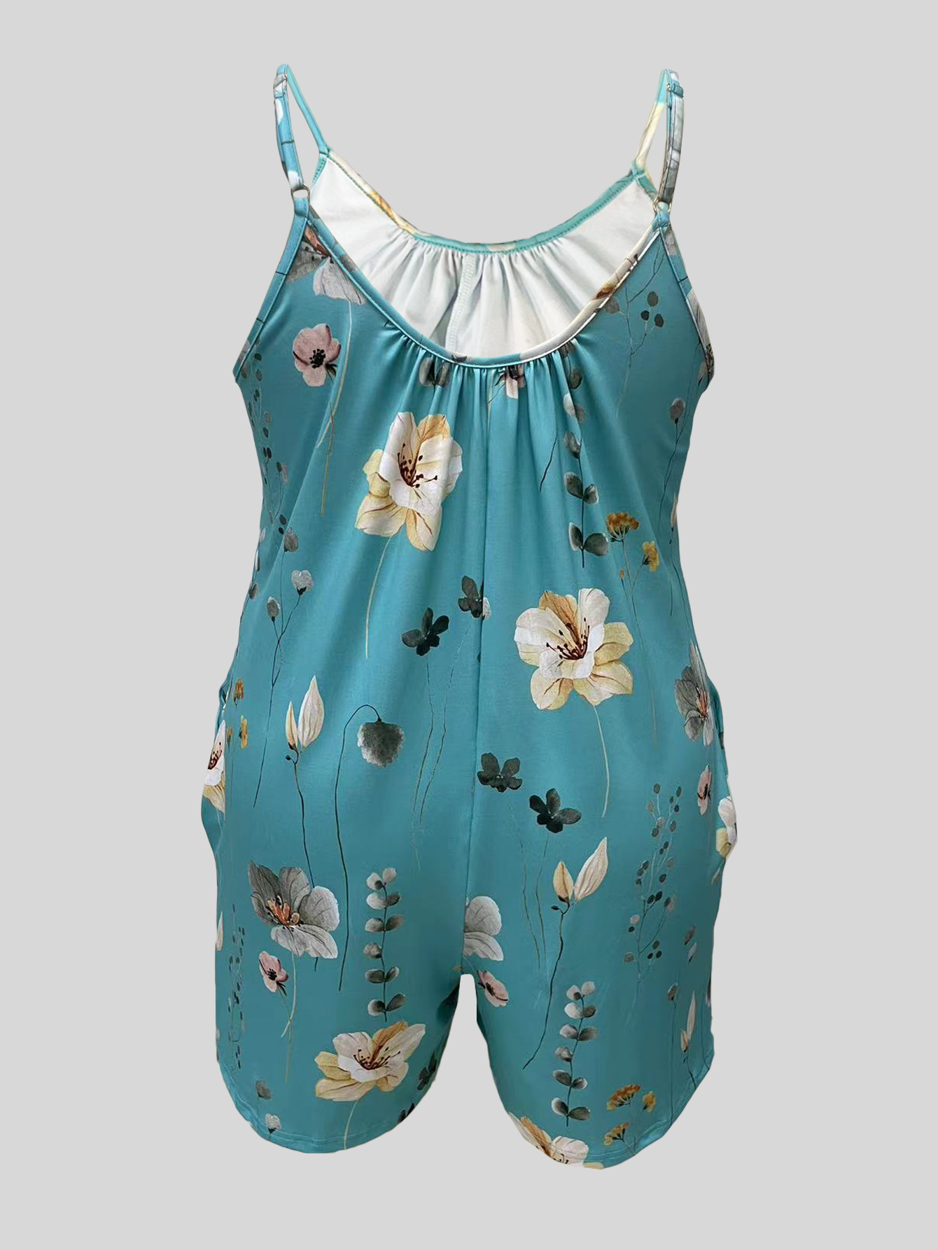 Plus Size Allover Print Cami R - Romper Floral Print recensie en prijs