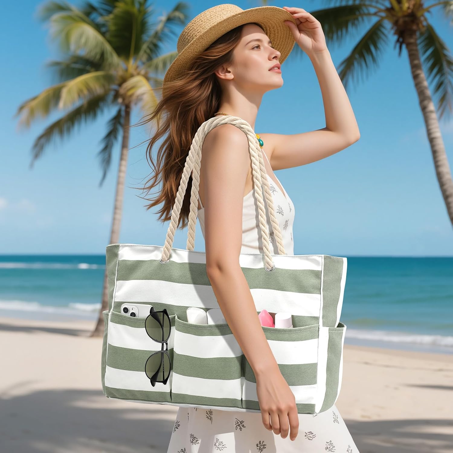 Canvas Large Beach Tote Bag fo - Tote Bag Beach recensie en prijs