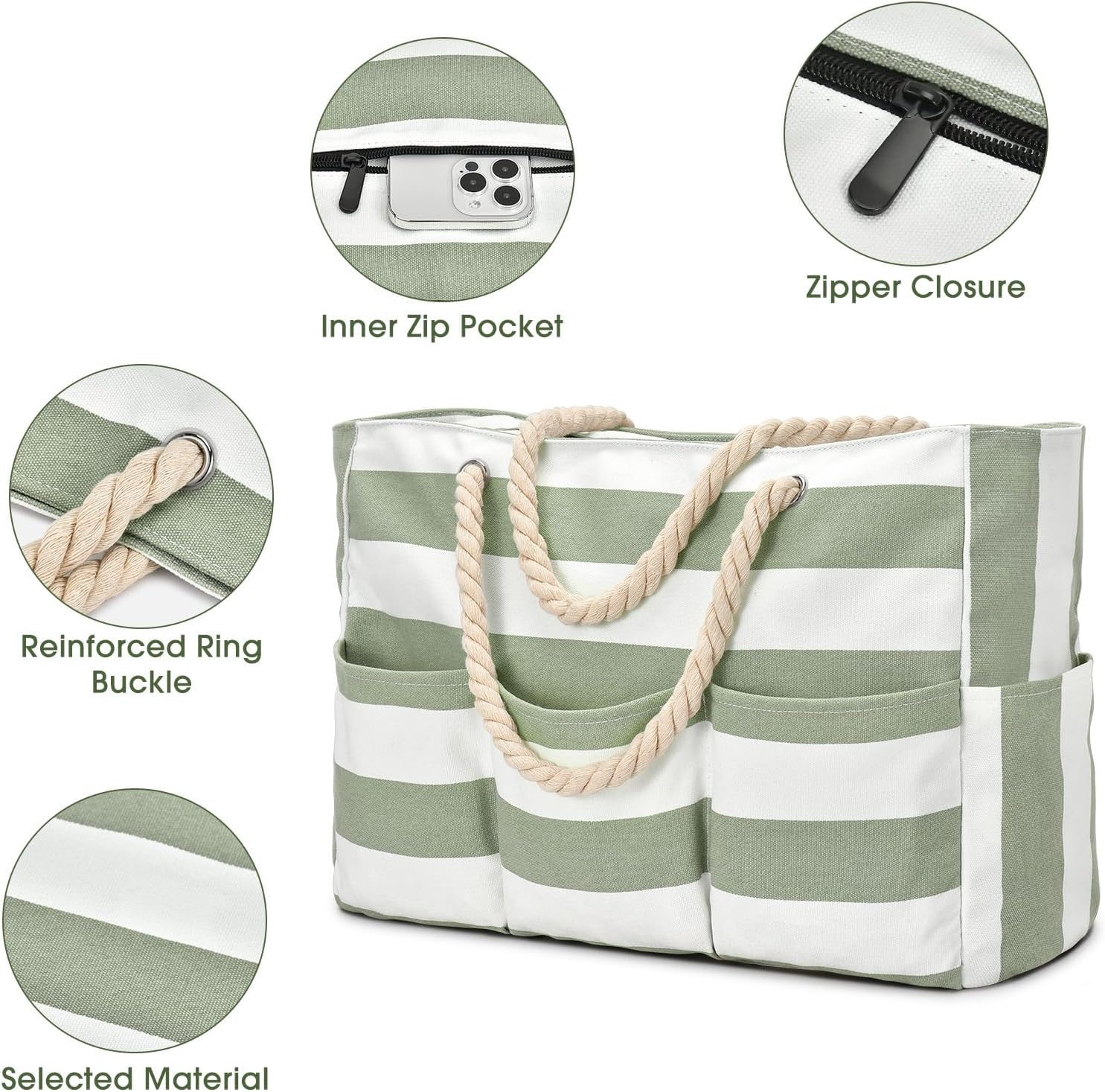 Canvas Large Beach Tote Bag fo - Tote Bag Beach recensie en prijs