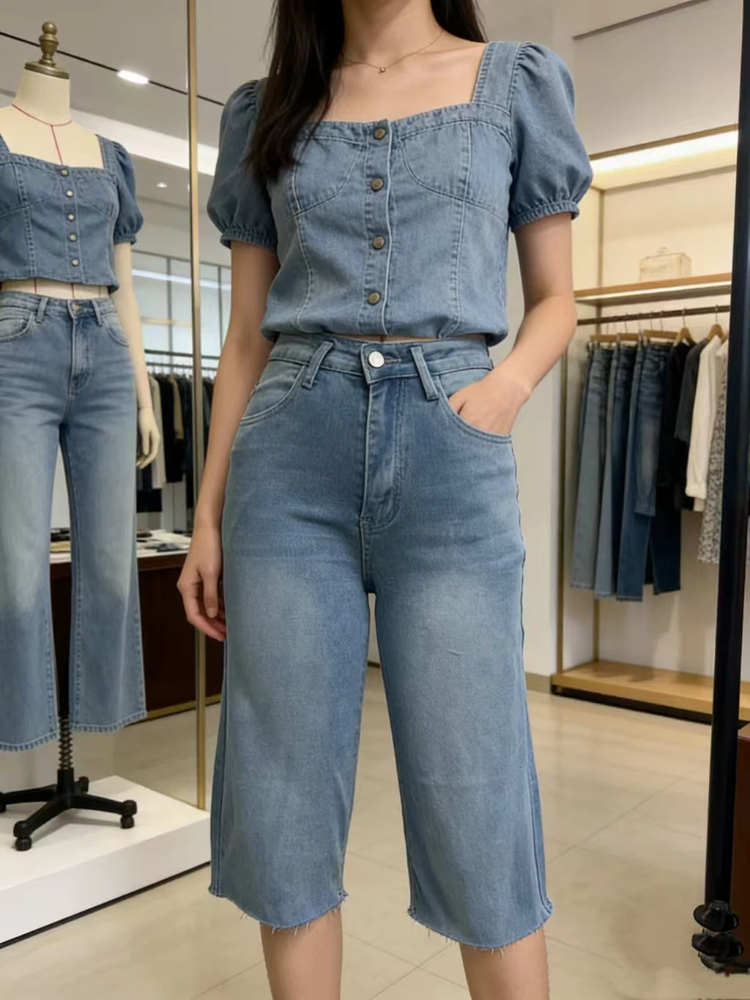 Women's High Waisted Denim Ber - Shorts Denim Frayed recensie en prijs