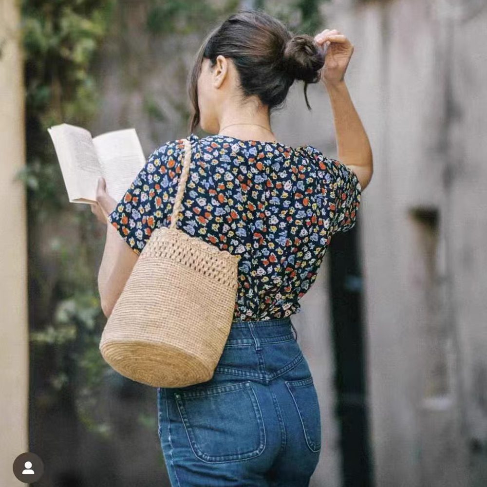 Handmade Crochet Straw Bucket  - Crochet Bag Raffia recensie en prijs