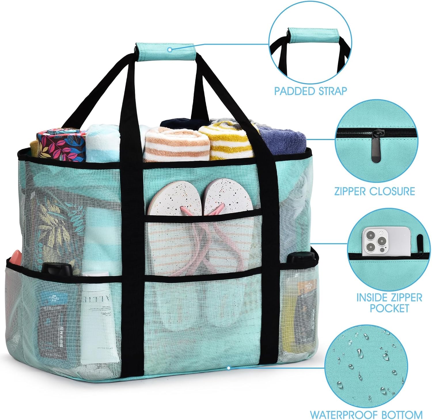 Extra Large Mesh Beach Bag, Wa - Tote Bag Beach recensie en prijs