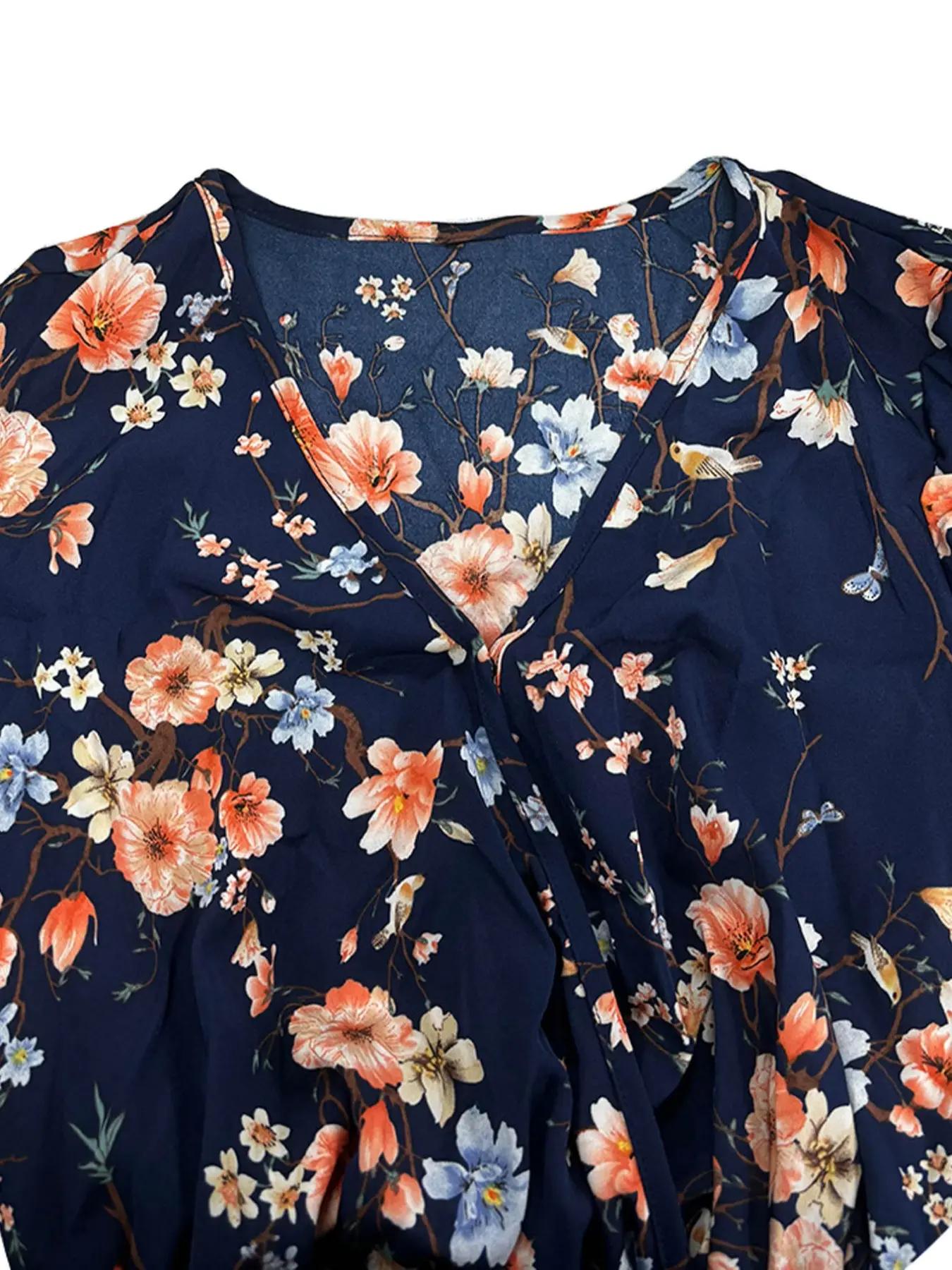 【Plus Size】 Floral Print Tie S - Romper Floral Print recensie en prijs