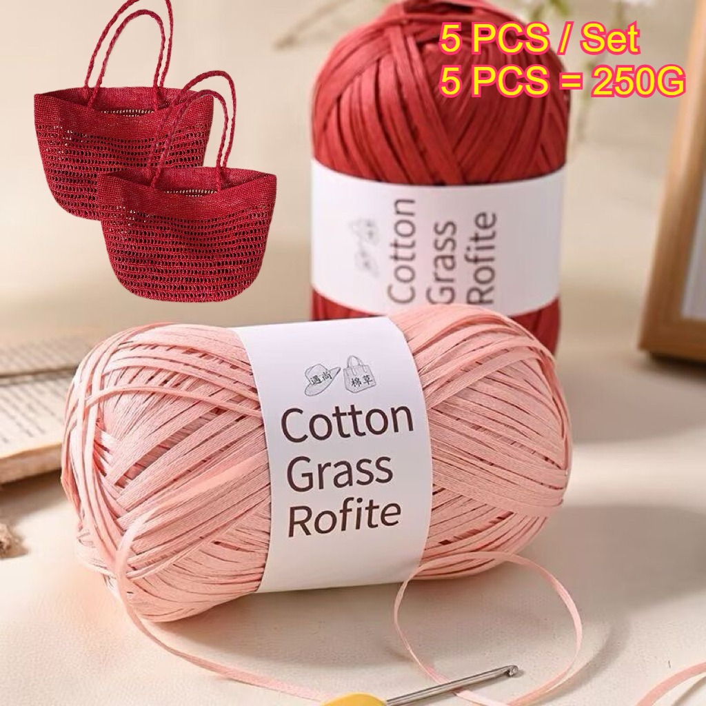 5PCS 250g Raffia Paper Rope Kn - Crochet Bag Raffia recensie en prijs