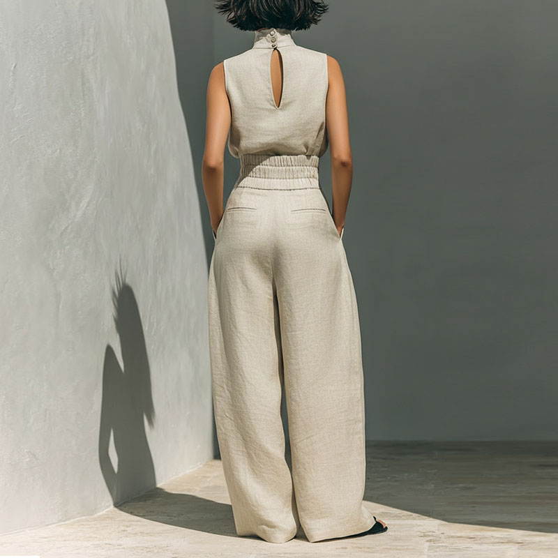 Vintage Solid Cotton Linen Sui - Linen Pant Wide recensie en prijs