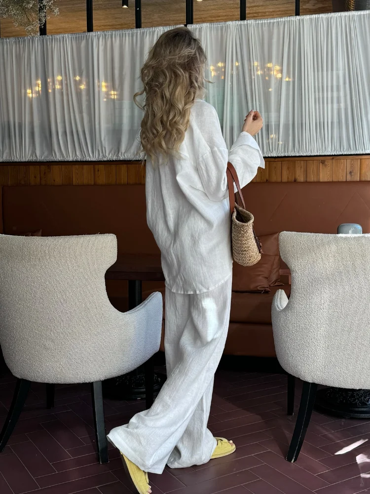 2025 Solid Casual Cotton Linen - Linen Pant Wide recensie en prijs