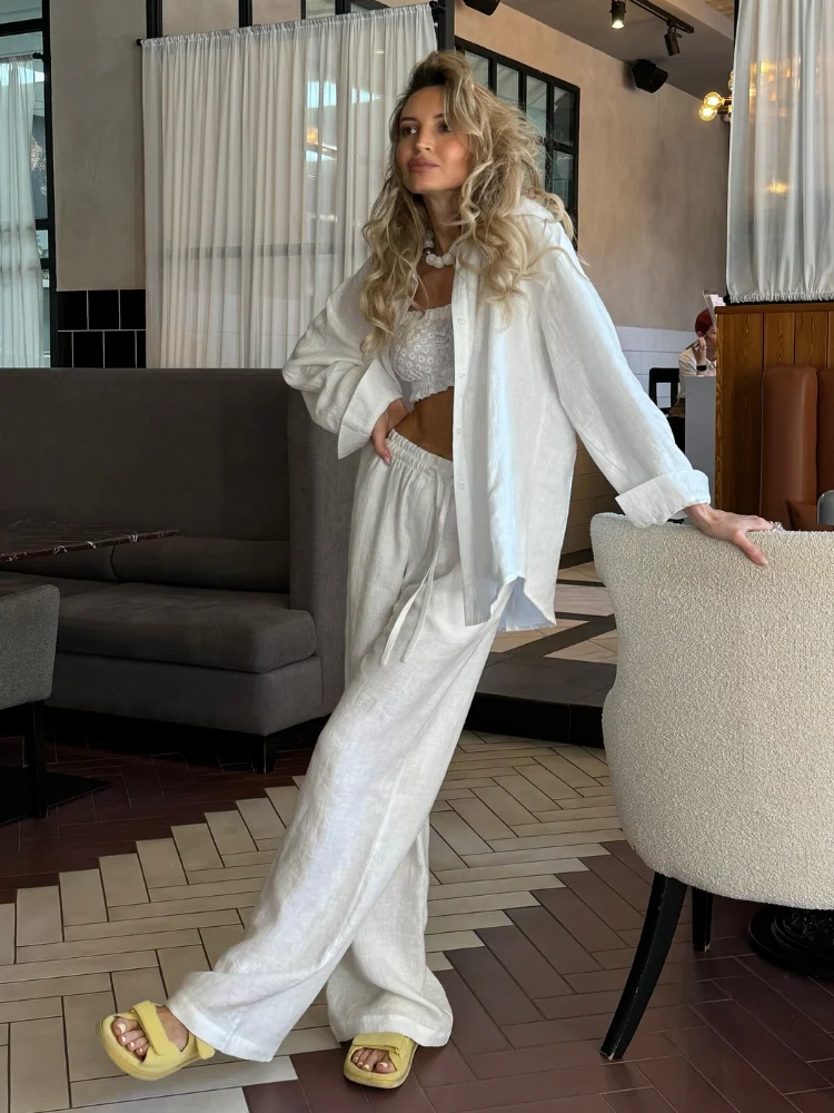 2025 Solid Casual Cotton Linen - Linen Pant Wide recensie en prijs